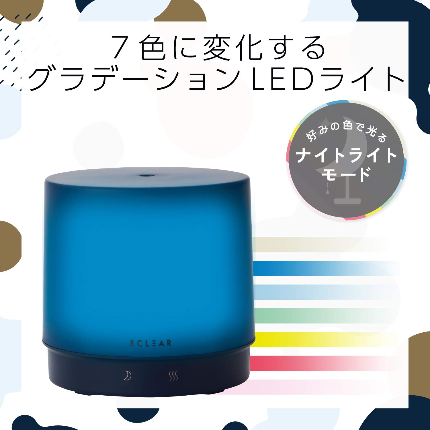 エレコム 加湿器 卓上 抗菌 AC電源 7色LED 空焚き防止 大容量500ml エクリアミスト HCE-HU2006Uシリーズ ネイビー HCE-HU2006A Amazon.co.jp: 【2020年モデル】 エレコム 加湿器 卓上 抗菌 AC電源 7